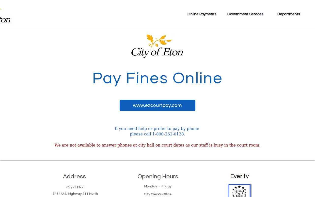 Eton court docket official pay fines page