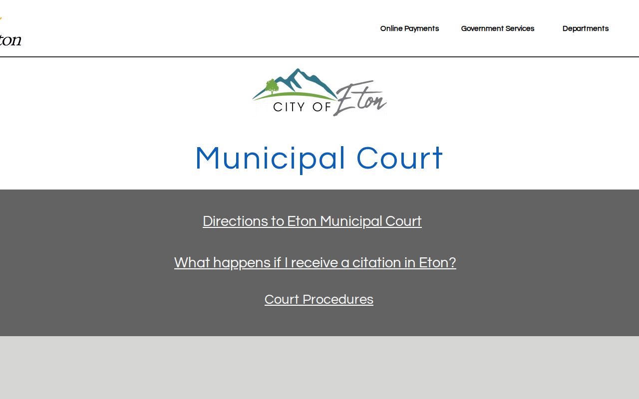 Eton court docket official municipal court page