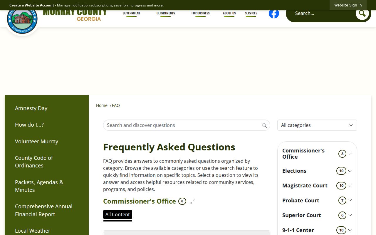 Murray County court docket county information and FAQ