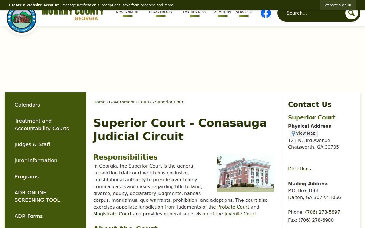 Murray County Superior Court docket information